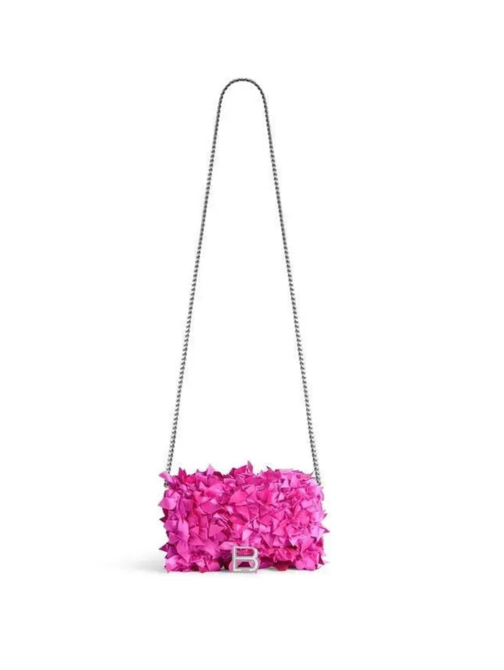 NWT Balenciaga Hourglass Pink Satin Bow Wallet On Chain WOC Bag Purse Clutch